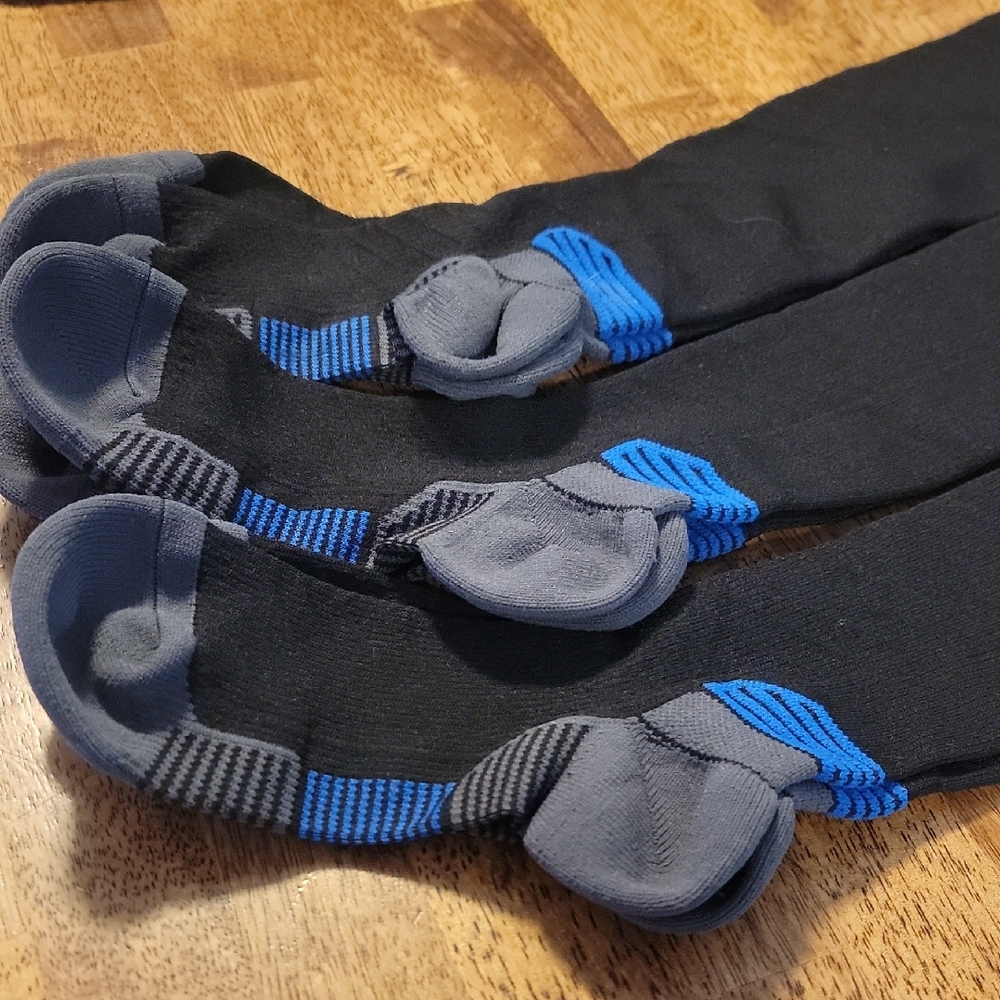 Men's Black and Blue Athletic Socks